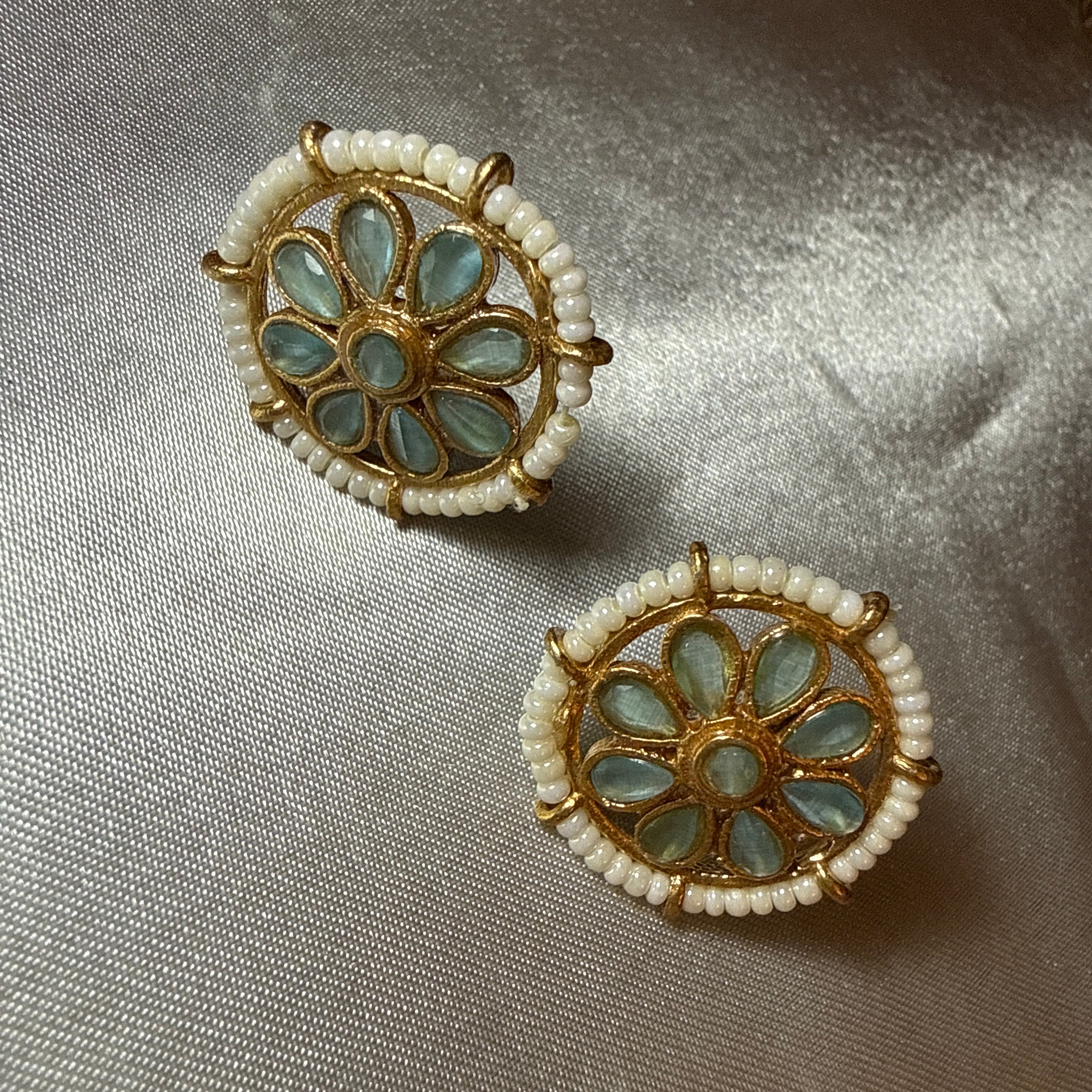 Turquoise Bloom Stud Earrings
