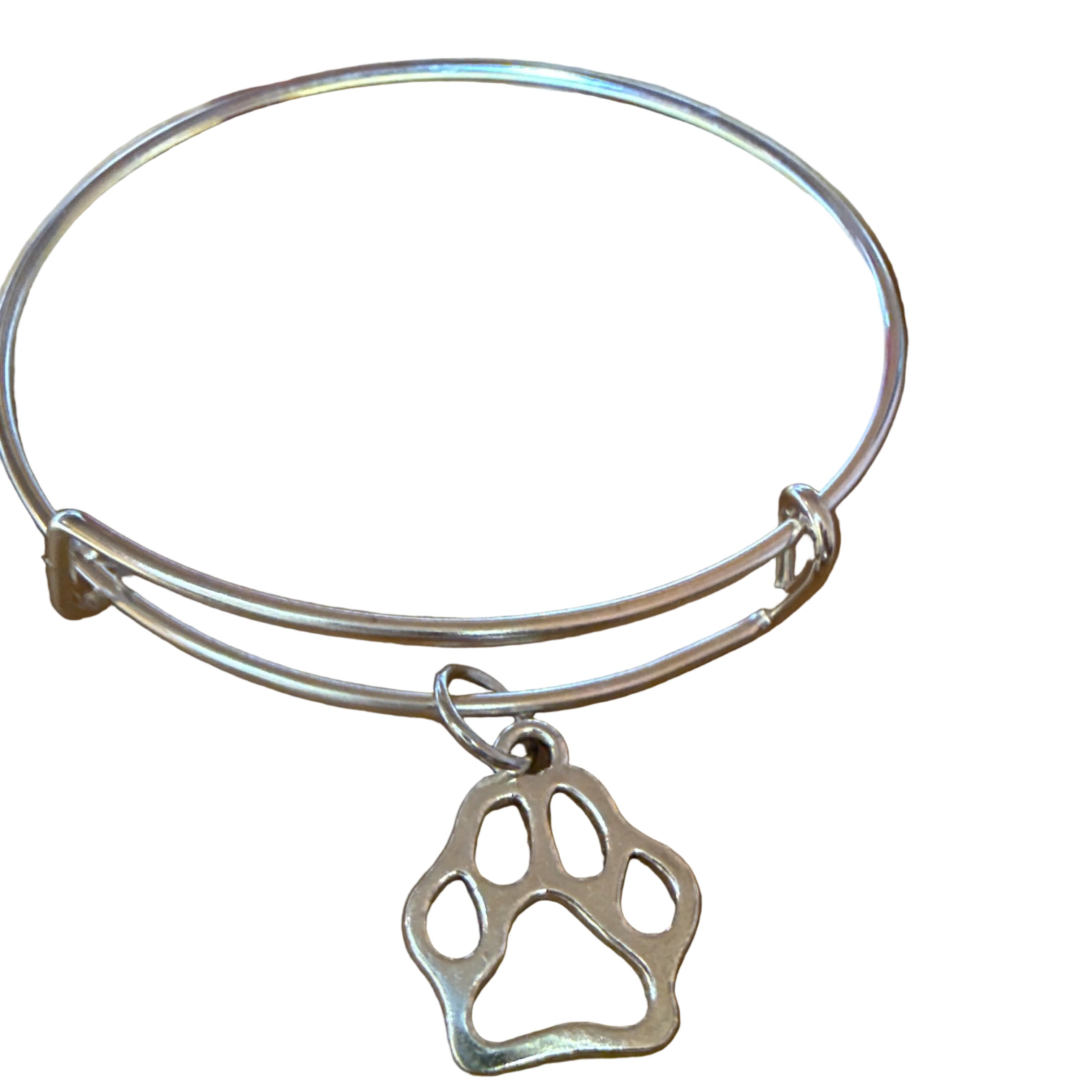 Paw Print Charm Bangle