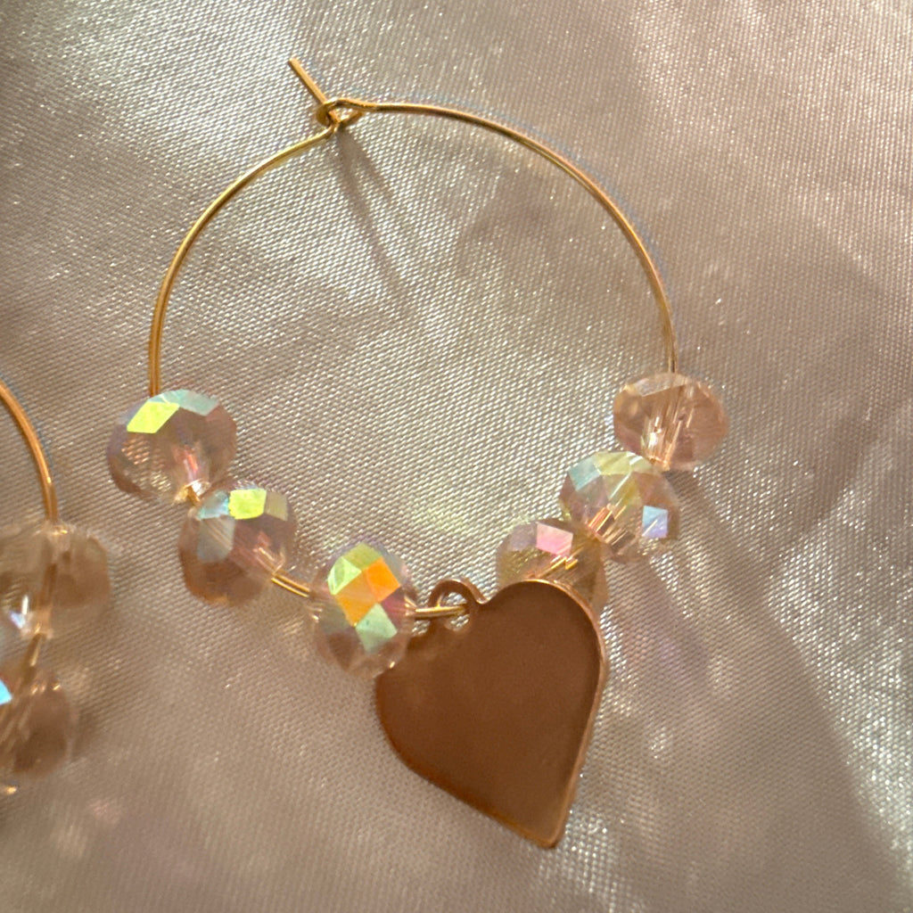 Soft Radiance Heart Hoops