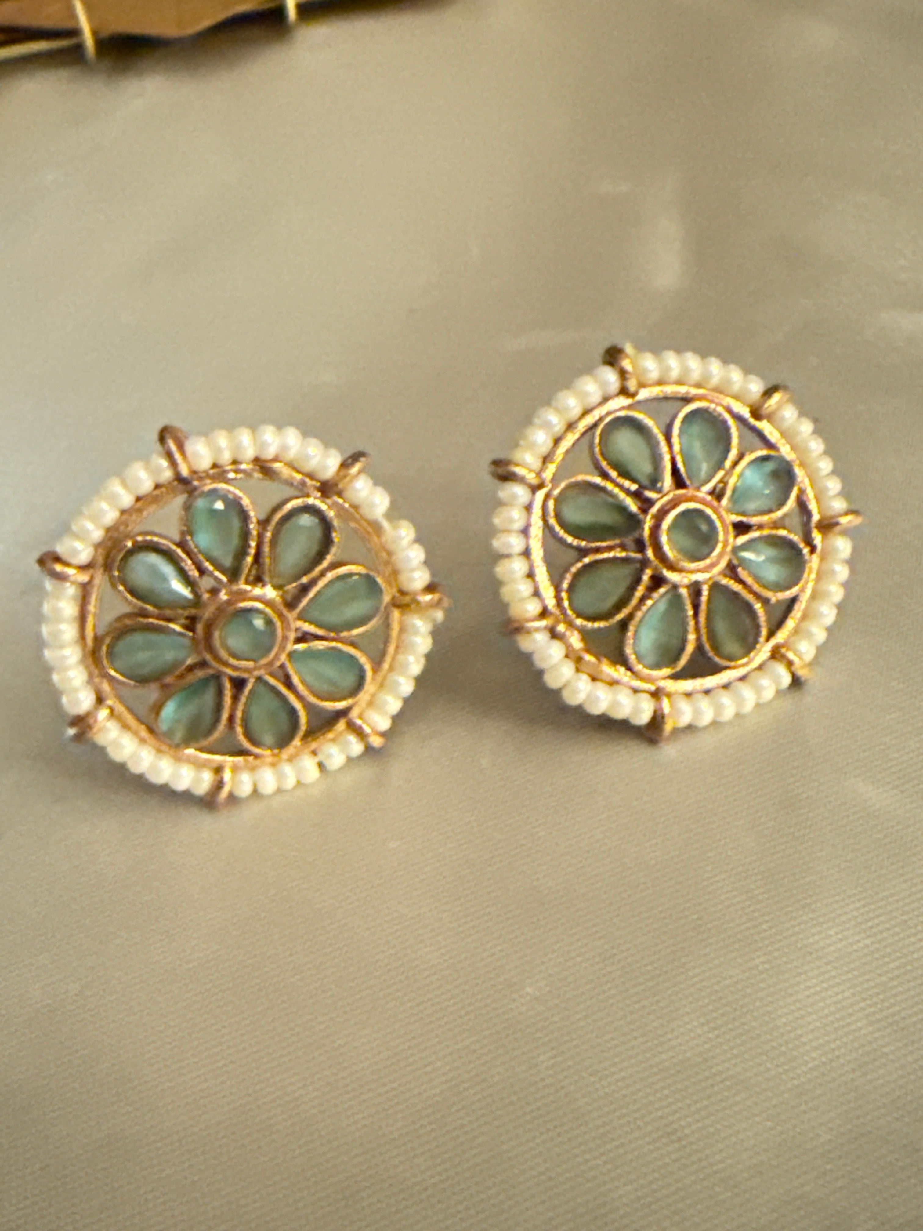 Turquoise Bloom Stud Earrings