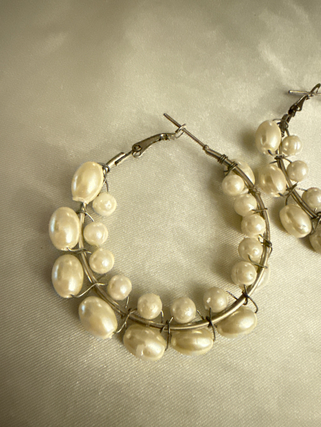 Oversized Pearl Hoop Earrings
