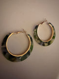 Earthy Green Hoop Earrings