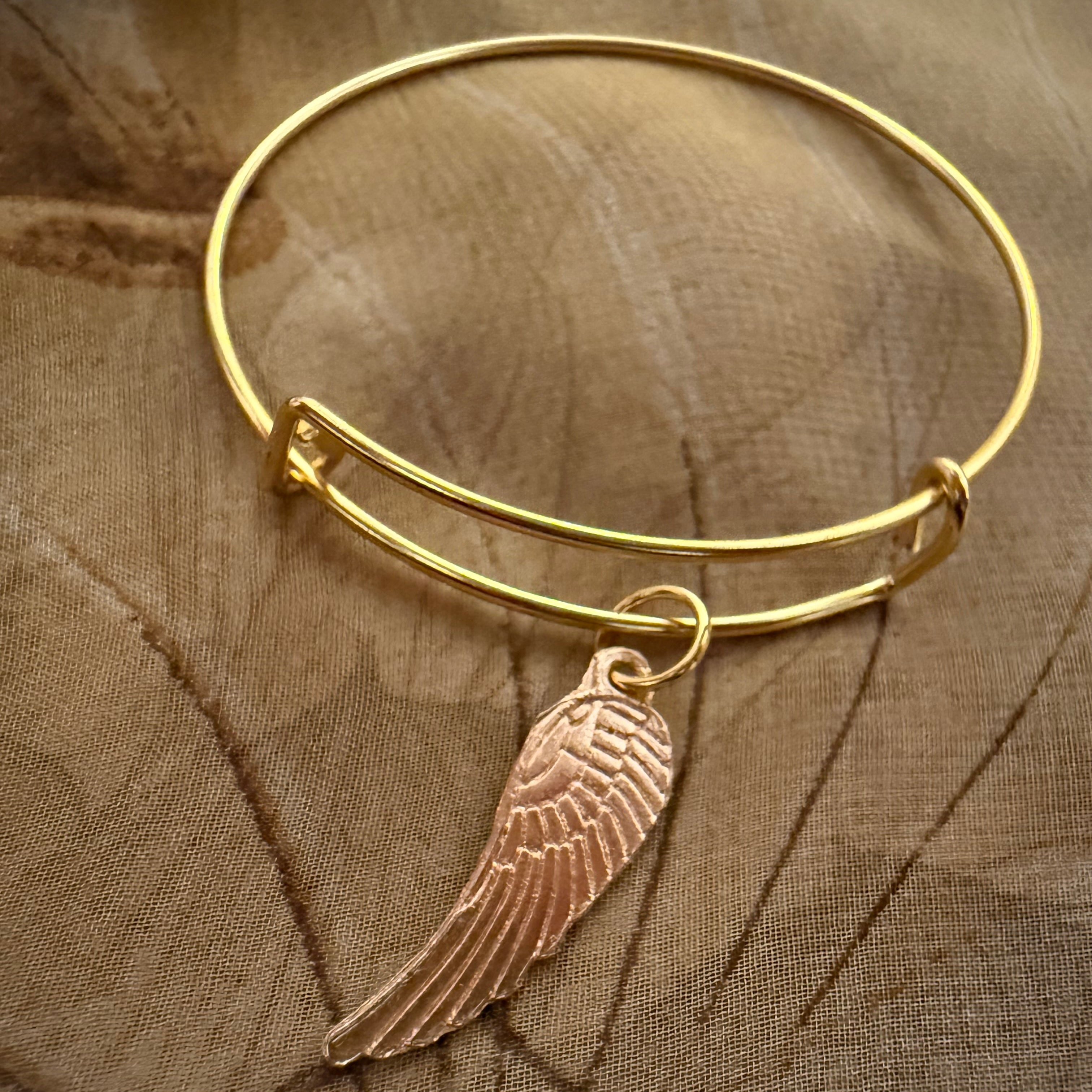 Angel Wing Charm Bangle