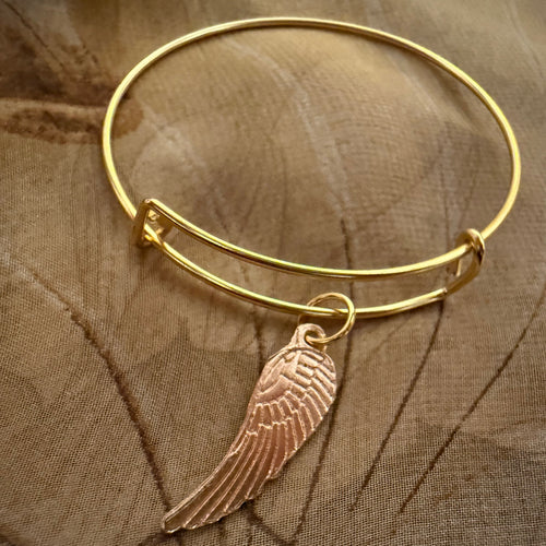 Angel Wing Charm Bangle