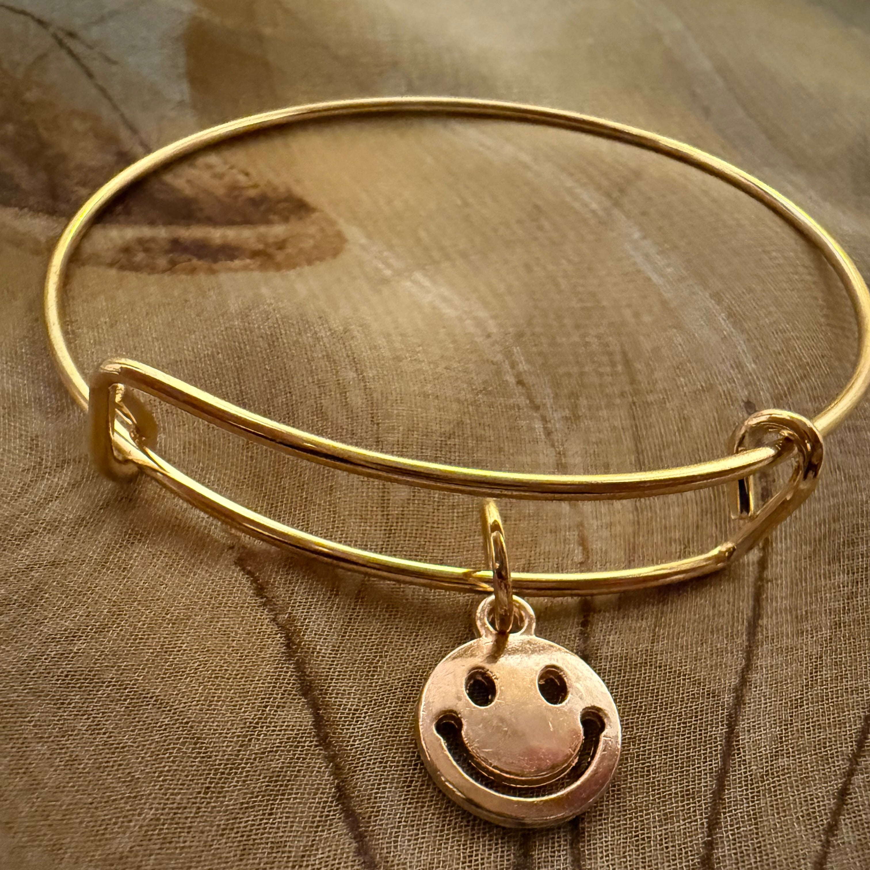 Happy Face Charm Bangle