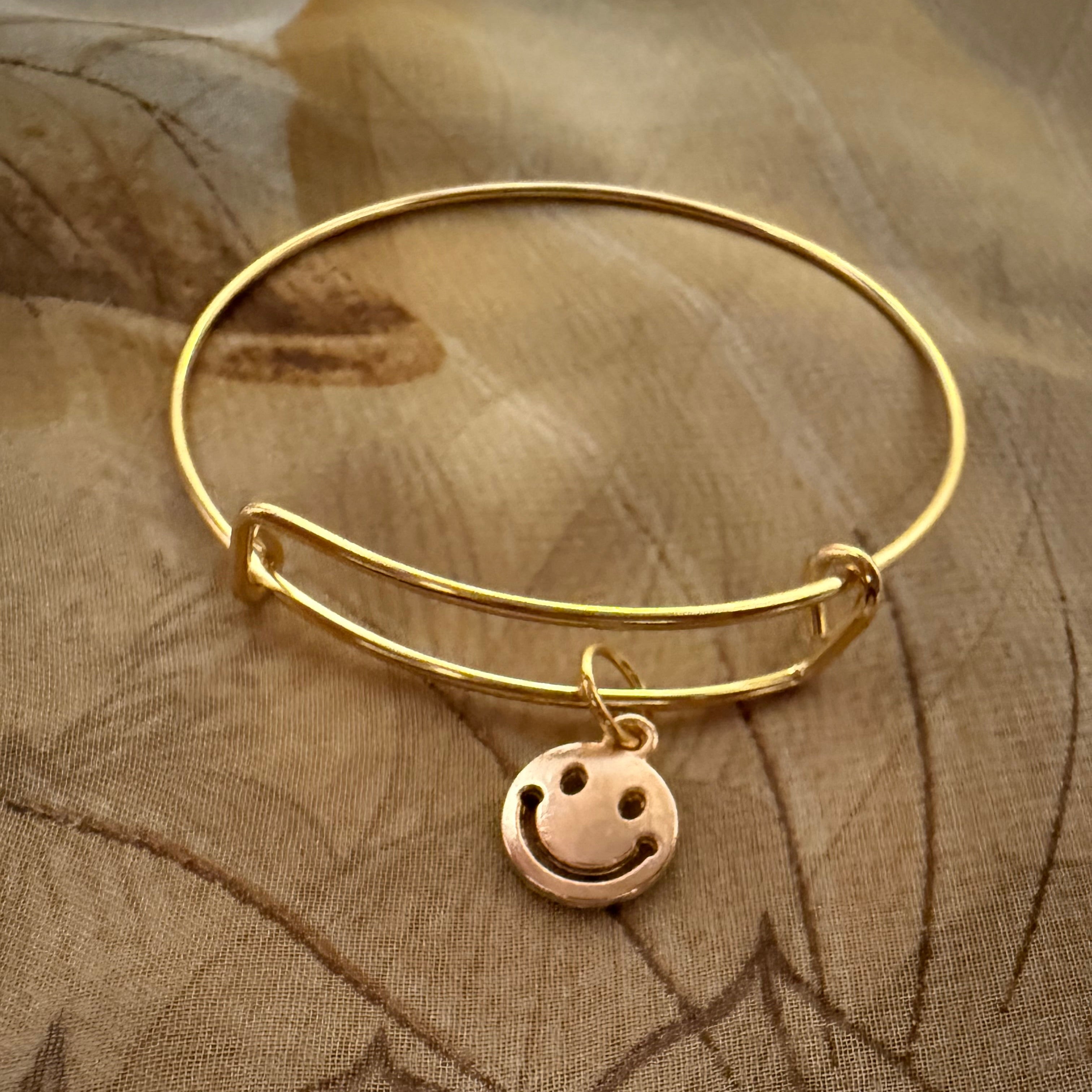 Happy Face Charm Bangle