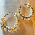 Oversized Pearl Hoop Earrings