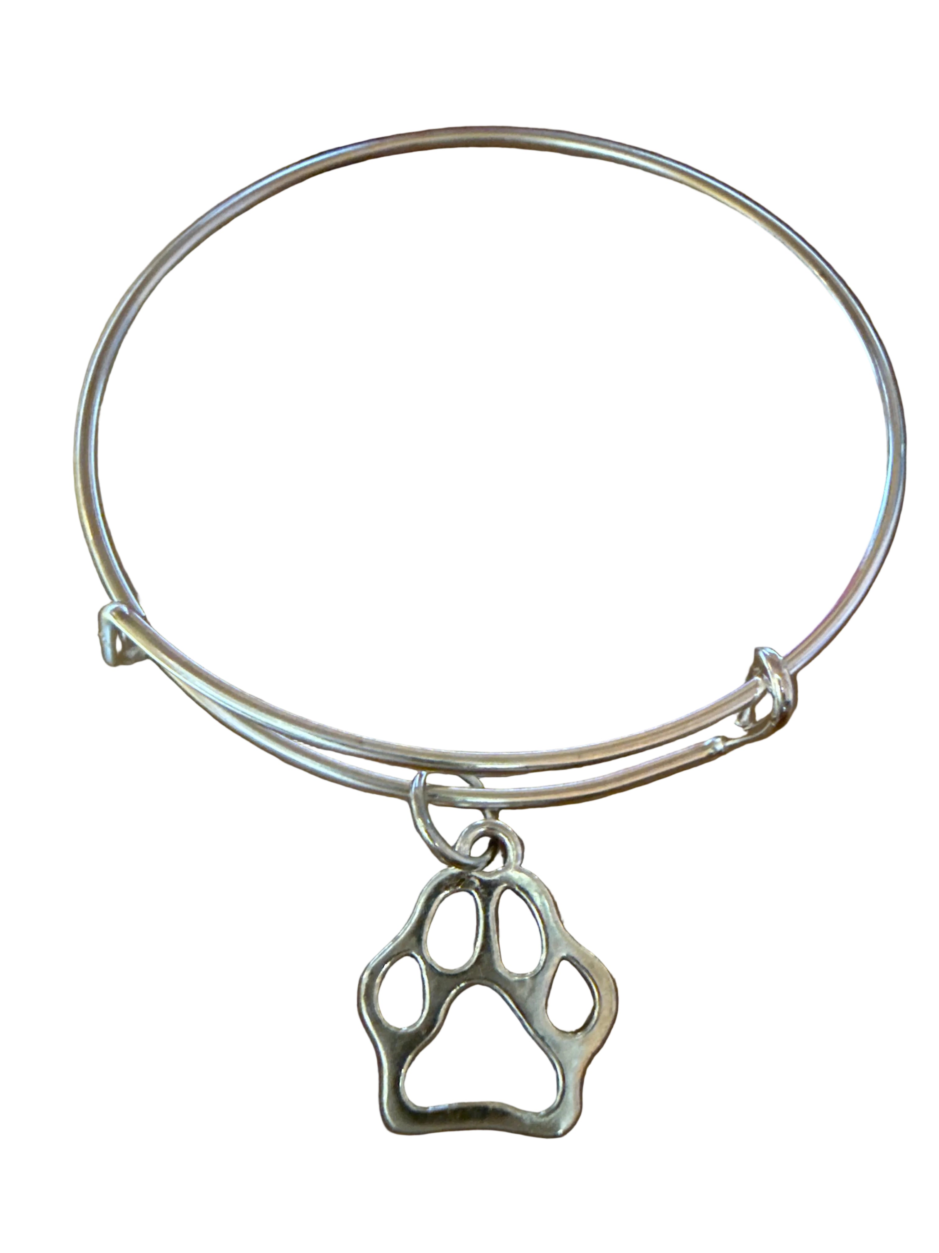 Paw Print Charm Bangle