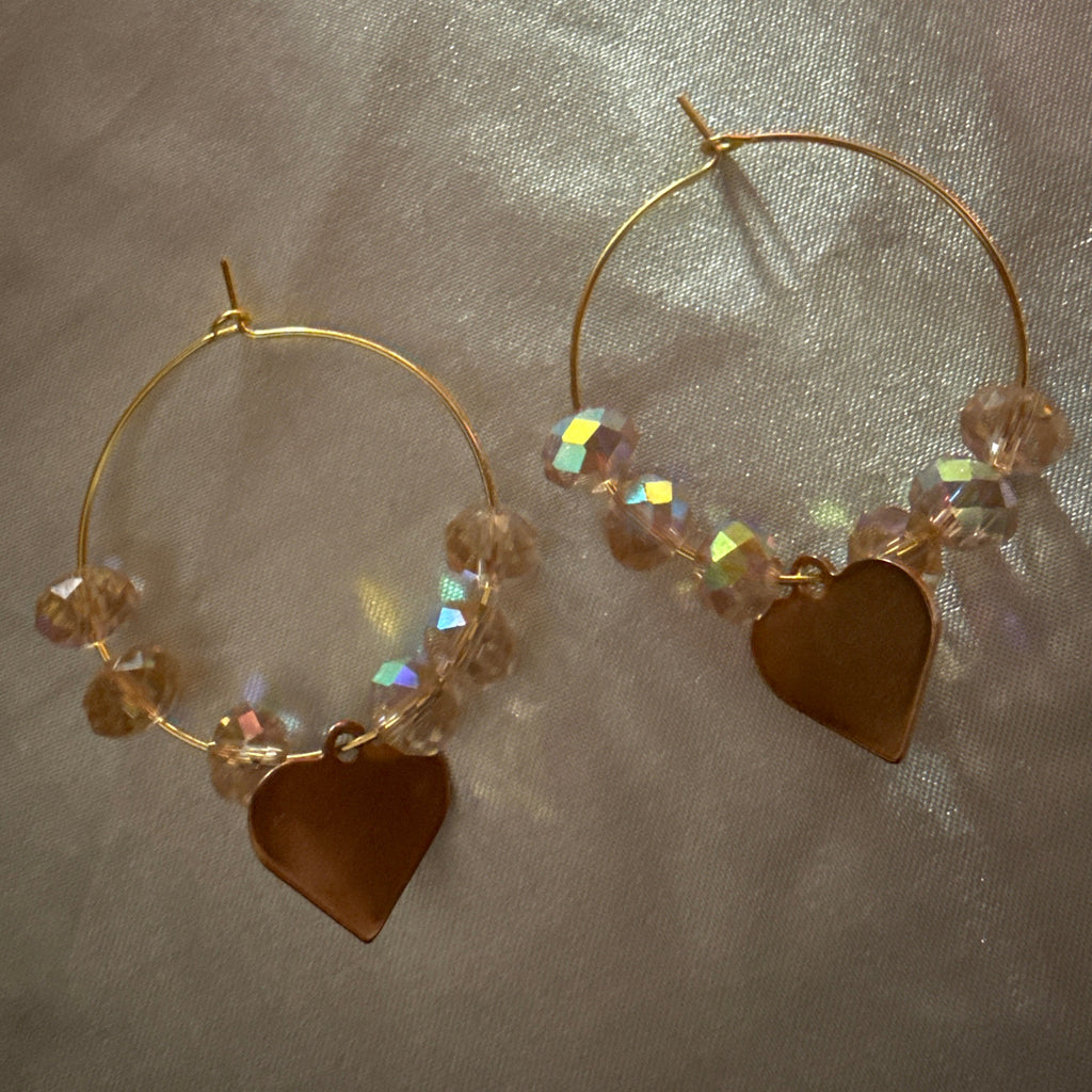 Soft Radiance Heart Hoops