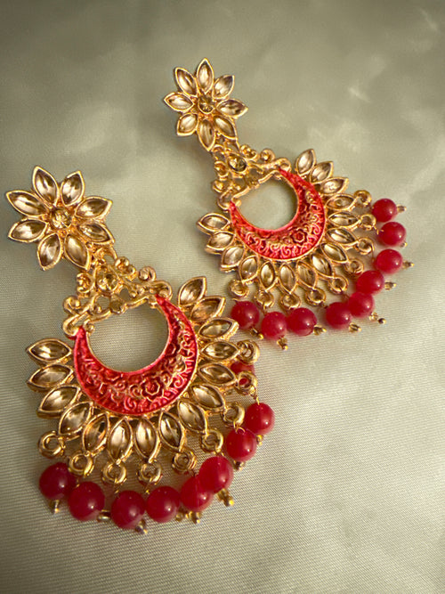Coral Bloom Statement Earrings