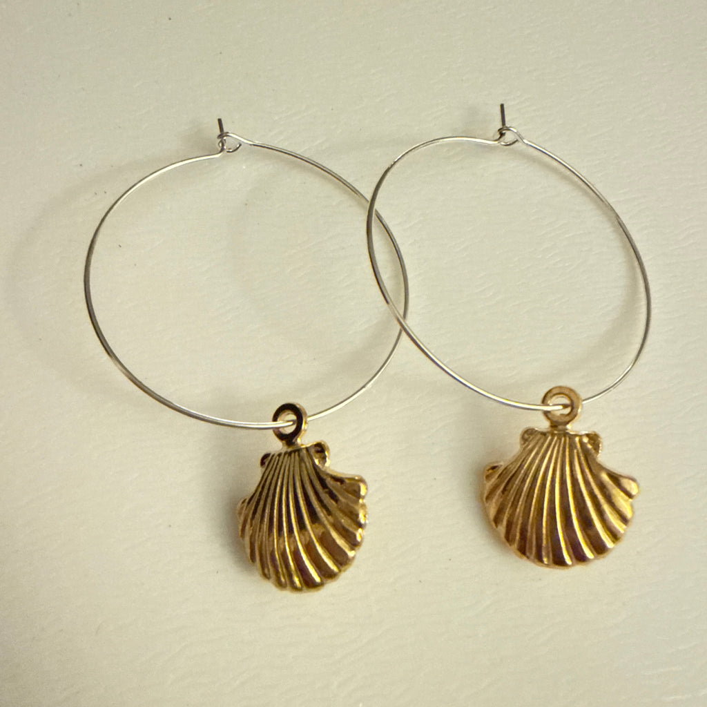 Seashell Hoop Earrings
