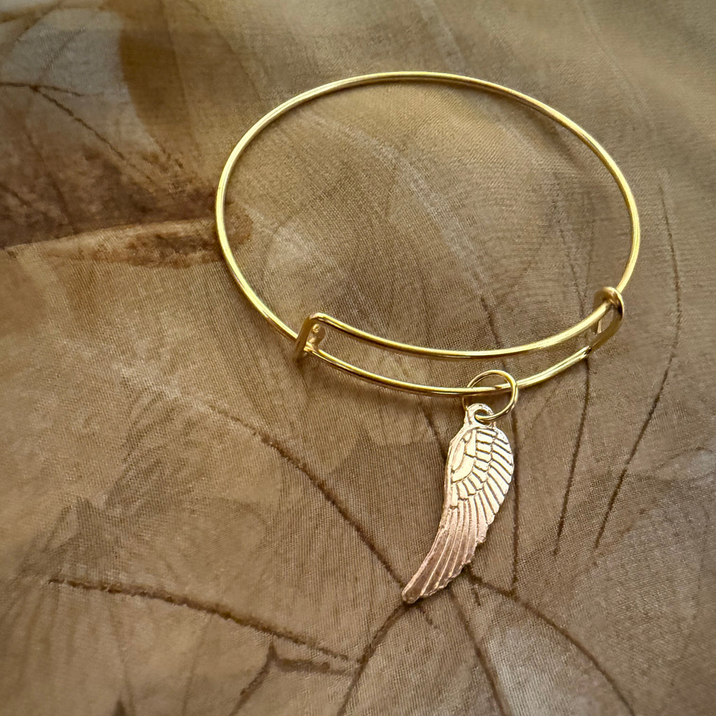 Angel Wing Charm Bangle