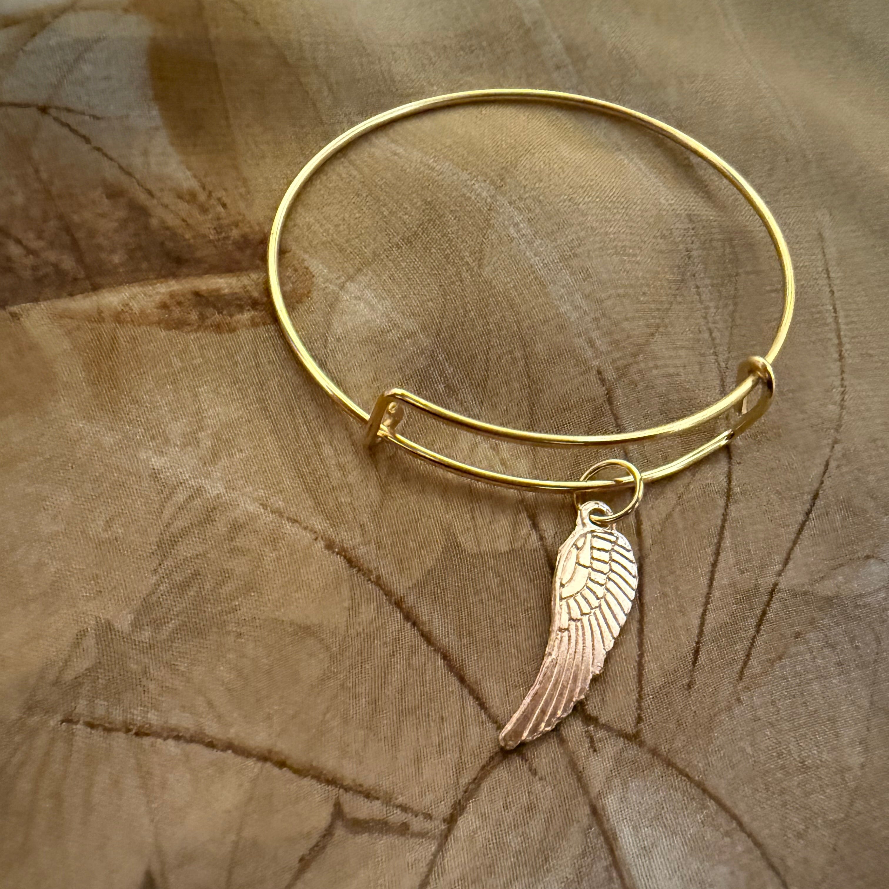 Angel Wing Charm Bangle