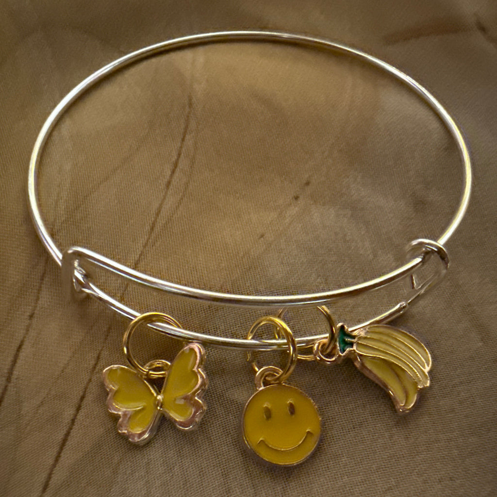 Golden Butterfly & Sunshine Charm Bangle