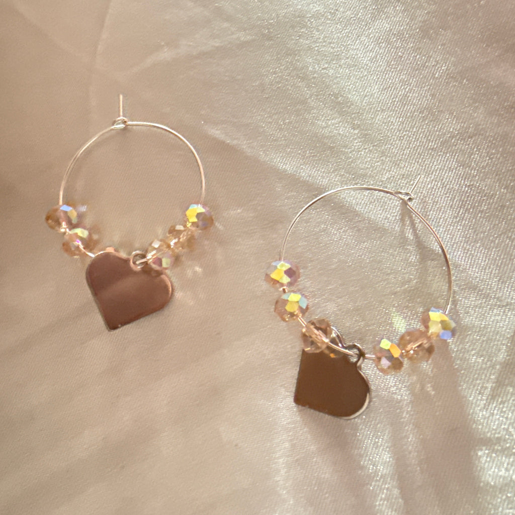 Golden Radiance Heart Earring