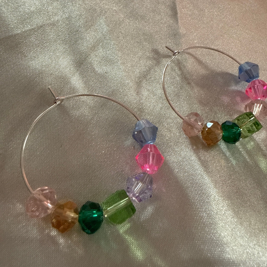 Confetti Sparkle Hoop Earrings