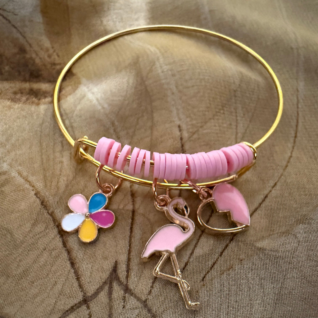 Pink Garden Charm Bangle