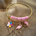 Pink Garden Charm Bangle