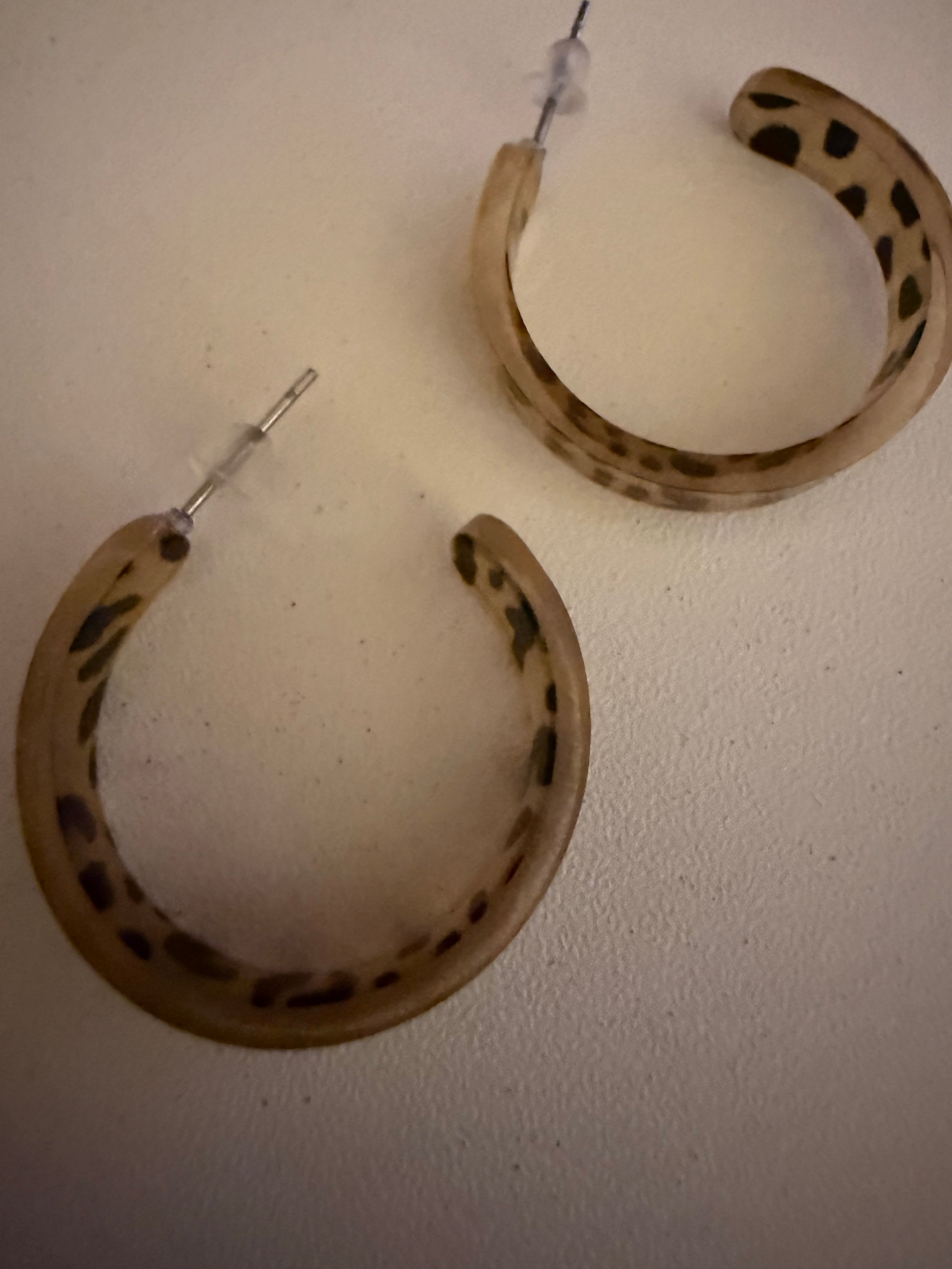 Spotted Leopard Hoop Earrings