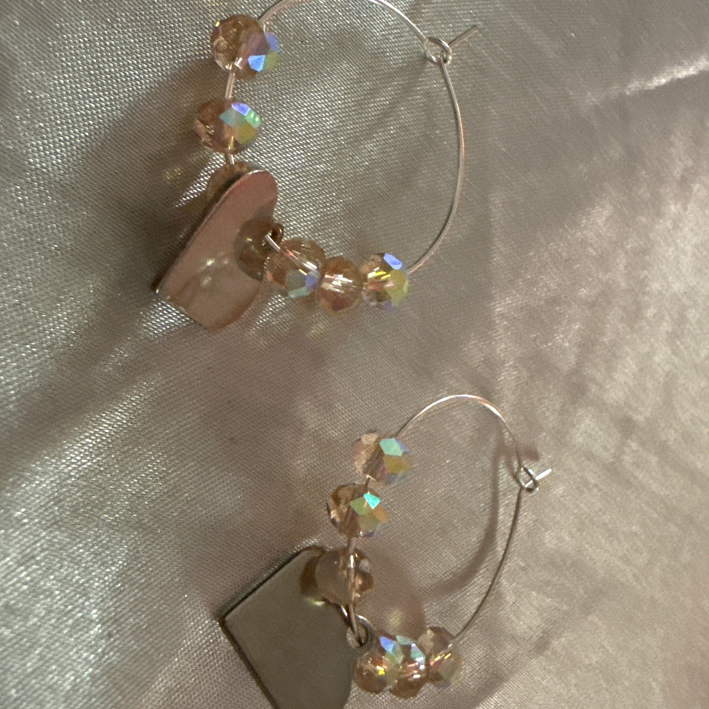 Golden Radiance Heart Earring