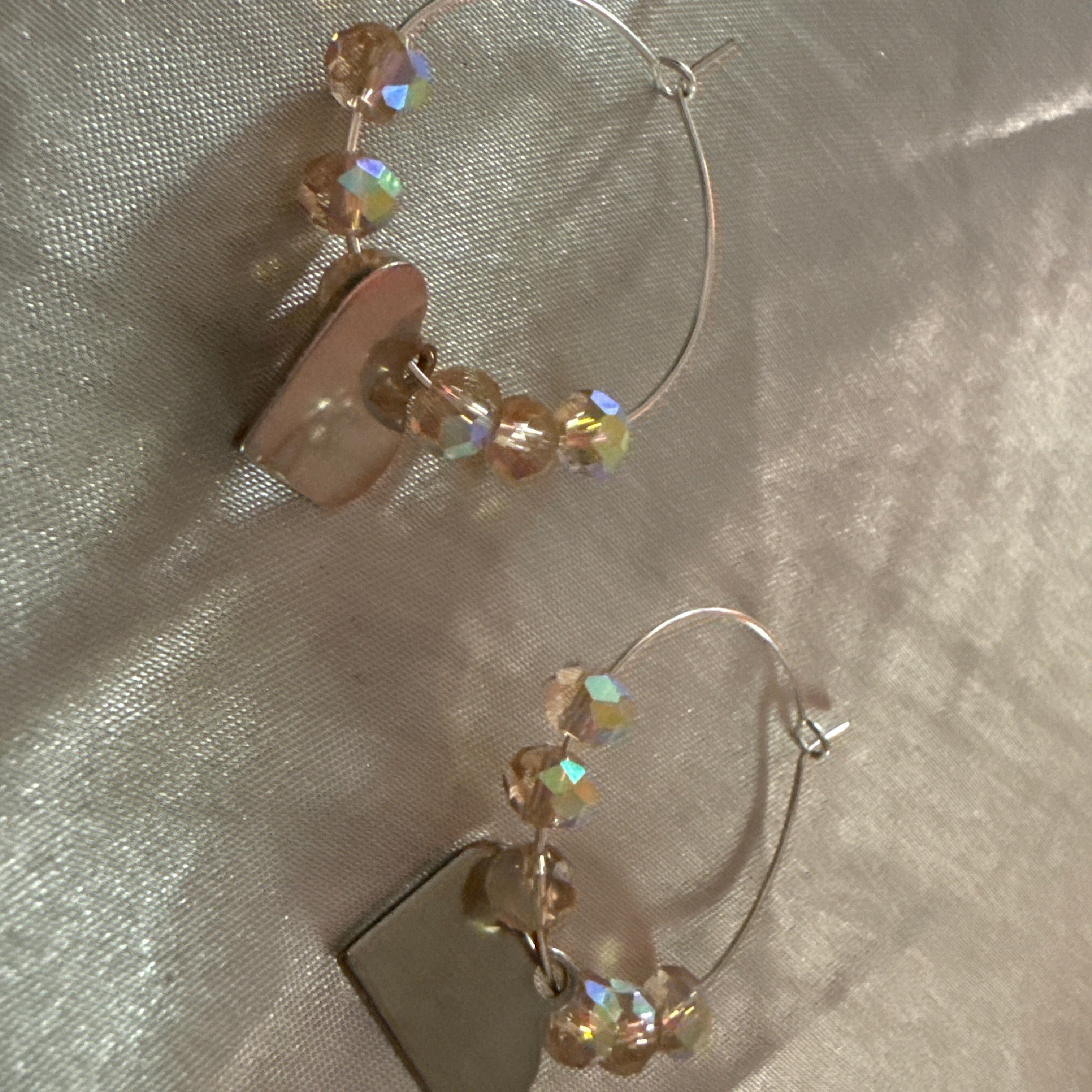 Golden Radiance Heart Earring