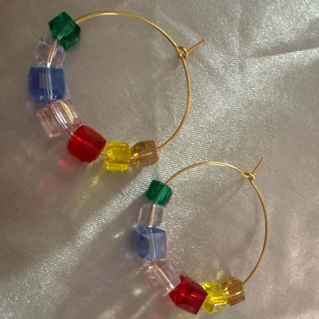 Color Block Hoop Earrings
