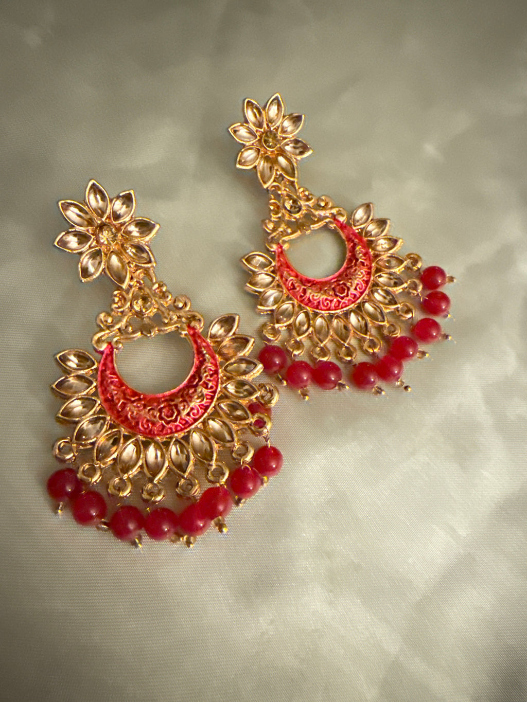 Coral Bloom Statement Earrings