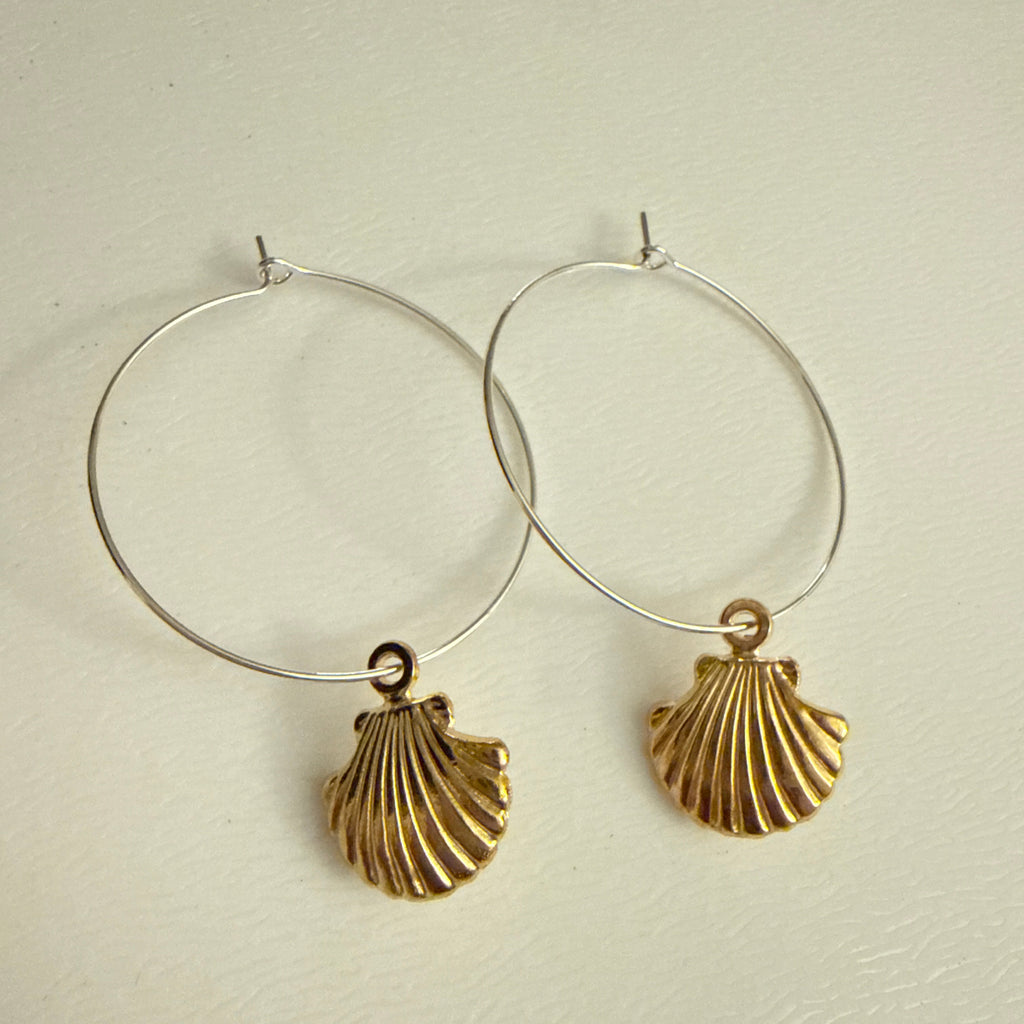 Seashell Hoop Earrings