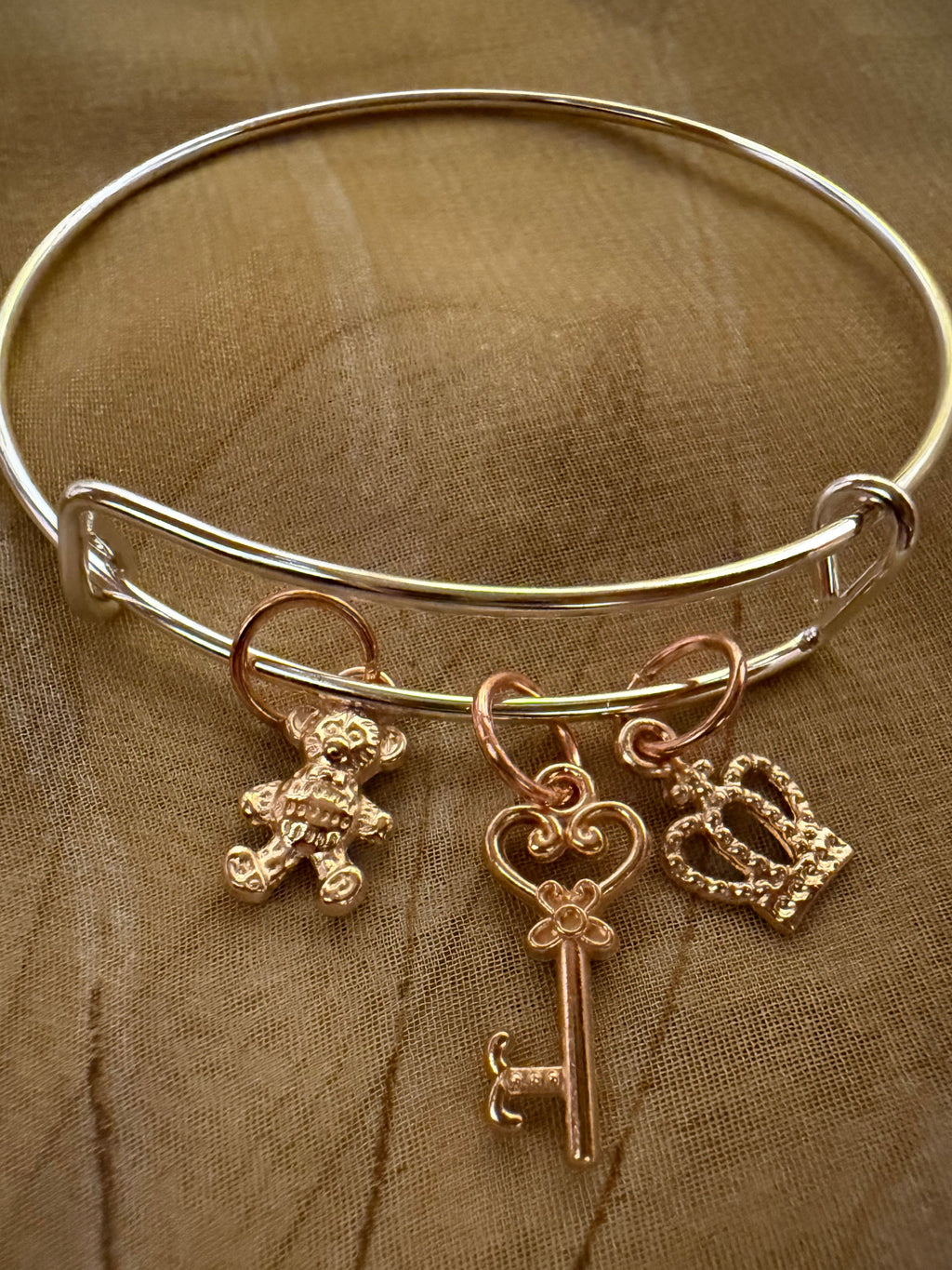 Crown & Key Charm Bracelet