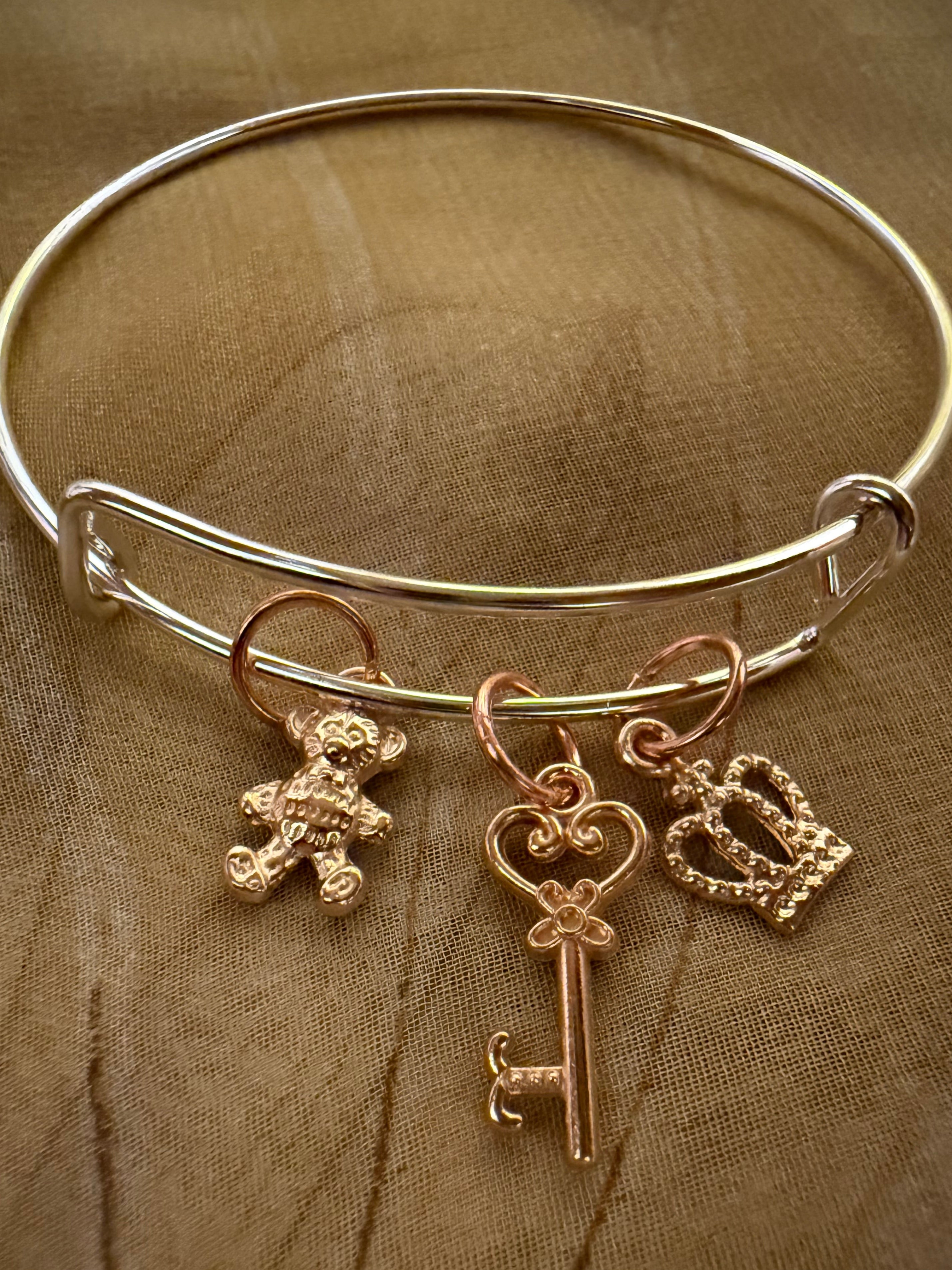 Crown & Key Charm Bracelet