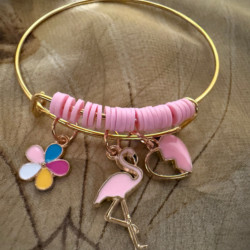 Pink Garden Charm Bangle