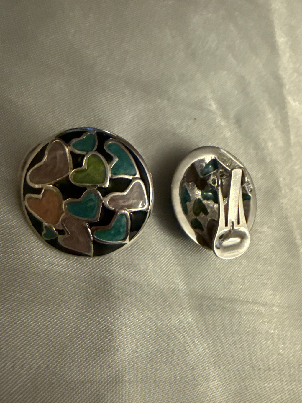 Pastel Heart Clip-On Earrings