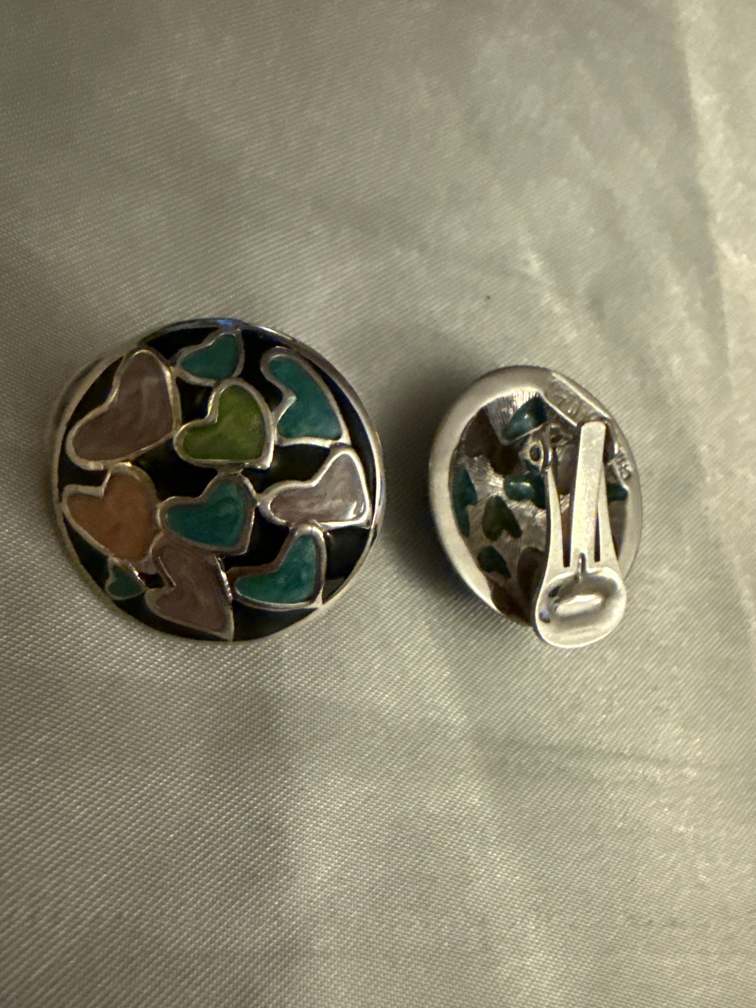 Pastel Heart Clip-On Earrings