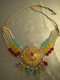 Rainbow Pearl Statement Necklace