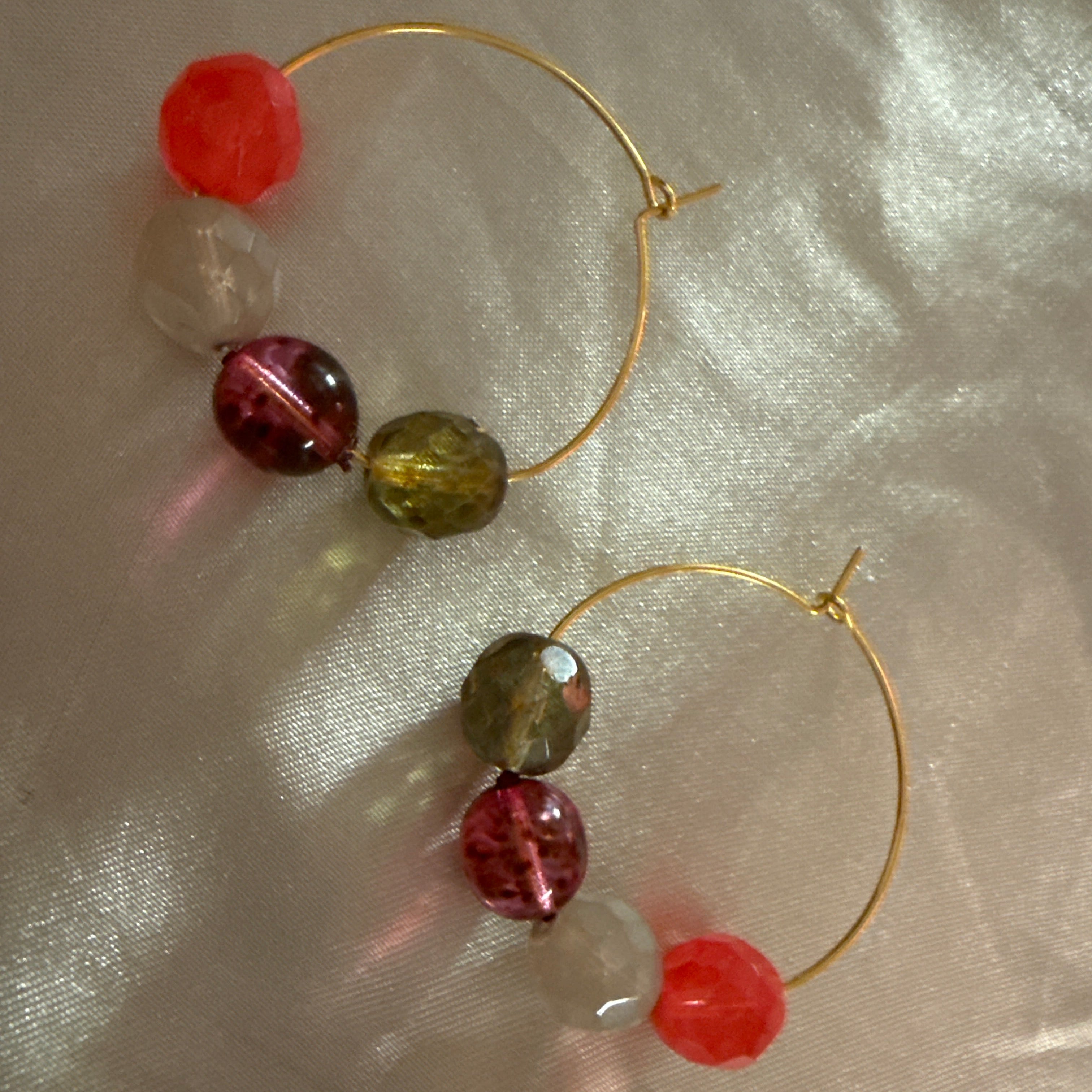 Berry Bloom Hoop Earrings