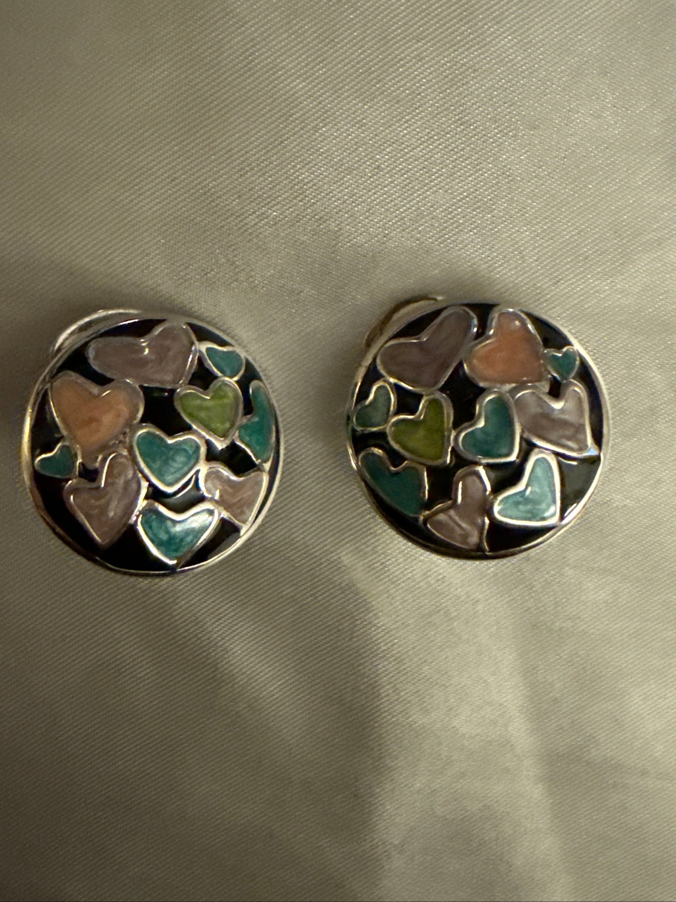 Pastel Heart Clip-On Earrings