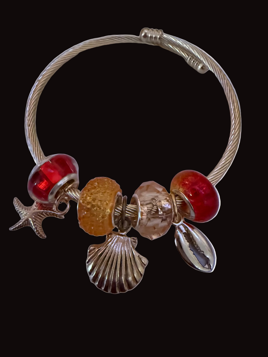 Coastal Sunset Charm Bracelet | Gold Seashell & Starfish Bracelet