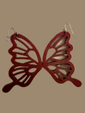 Burgundy Butterfly Wing Earrings