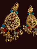 Multicolor Floral Filigree Statement Earrings