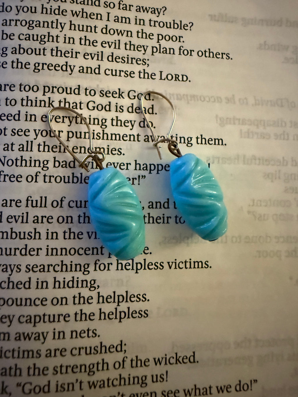 Turquoise Feather Drop Earrings