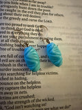 Turquoise Feather Drop Earrings