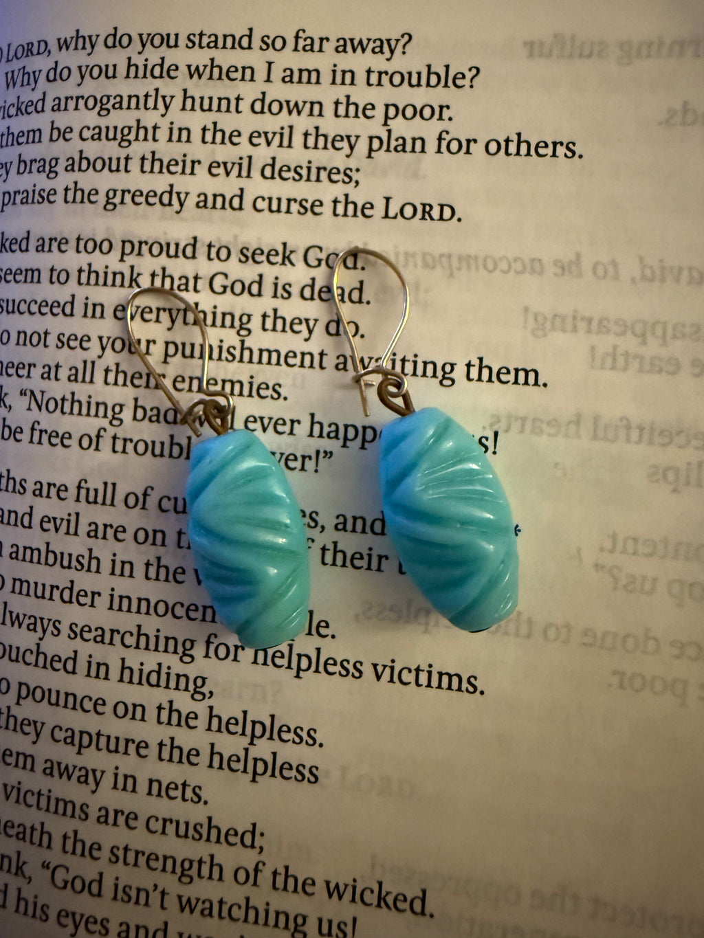 Turquoise Feather Drop Earrings