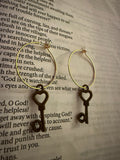 Vintage Key Hoop Earrings