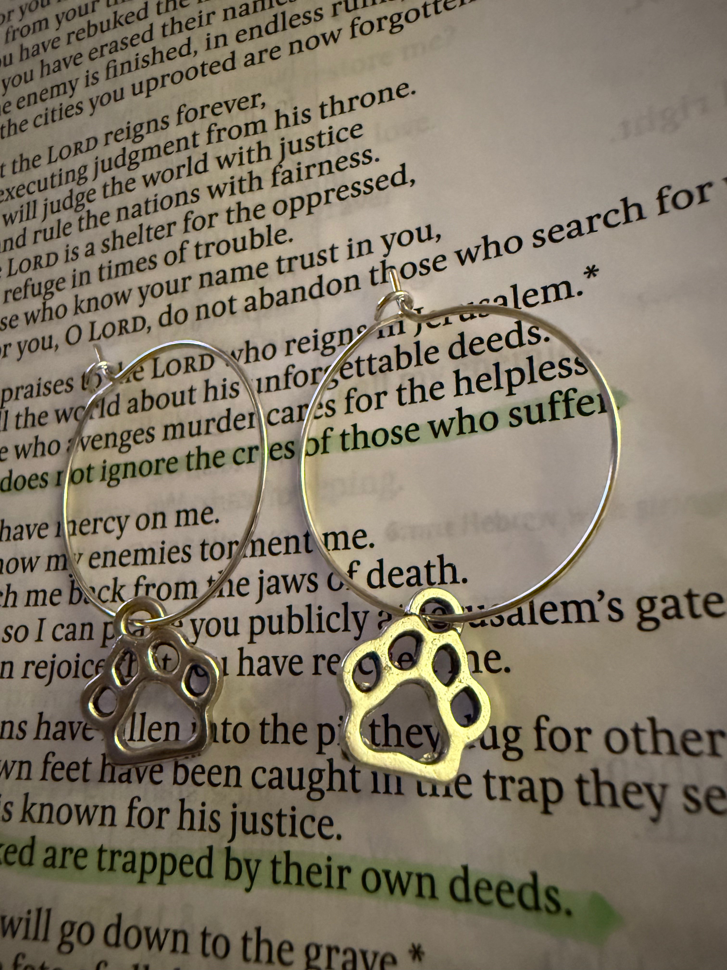 Paw Print Hoop Earrings