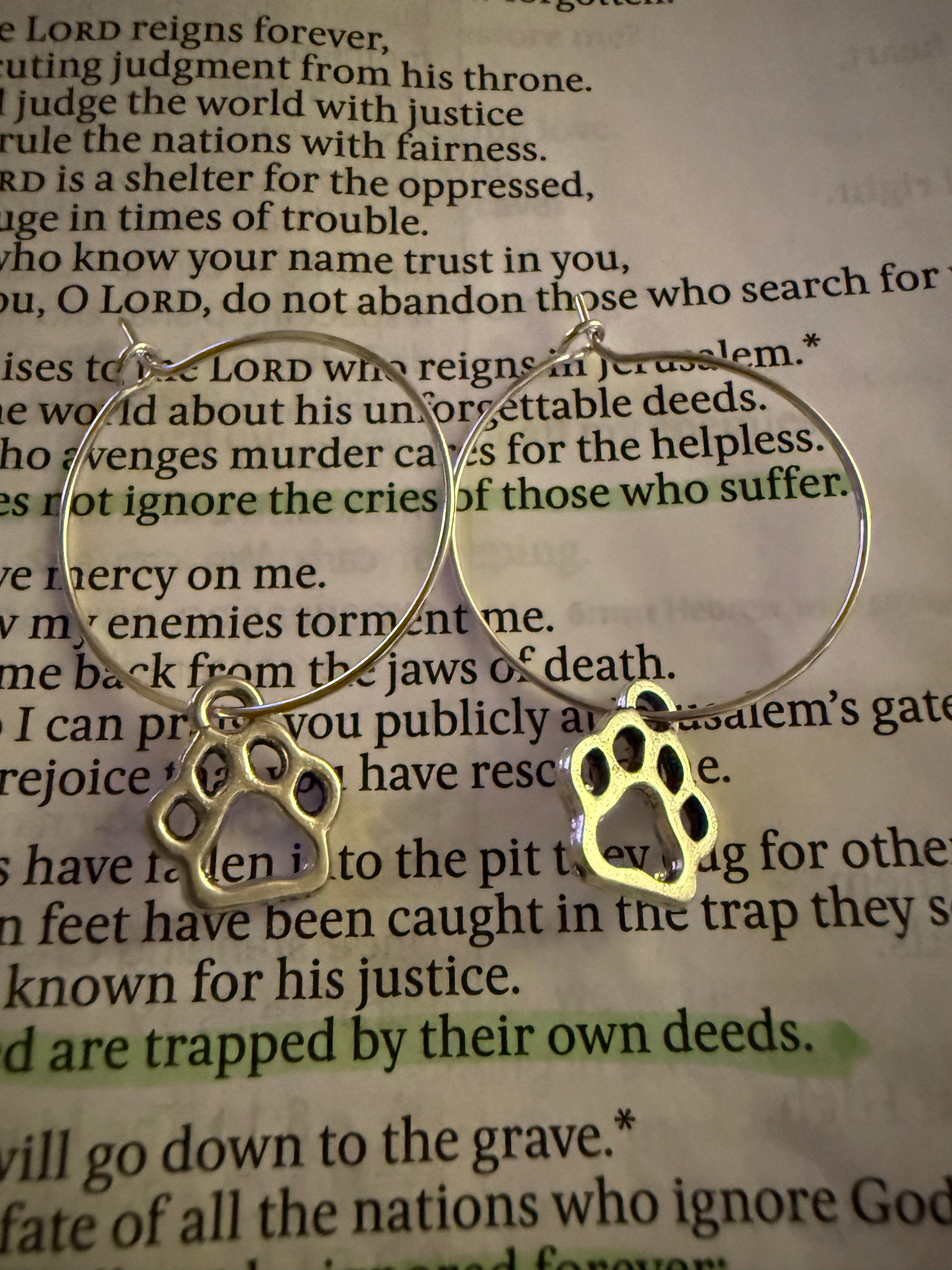 Paw Print Hoop Earrings