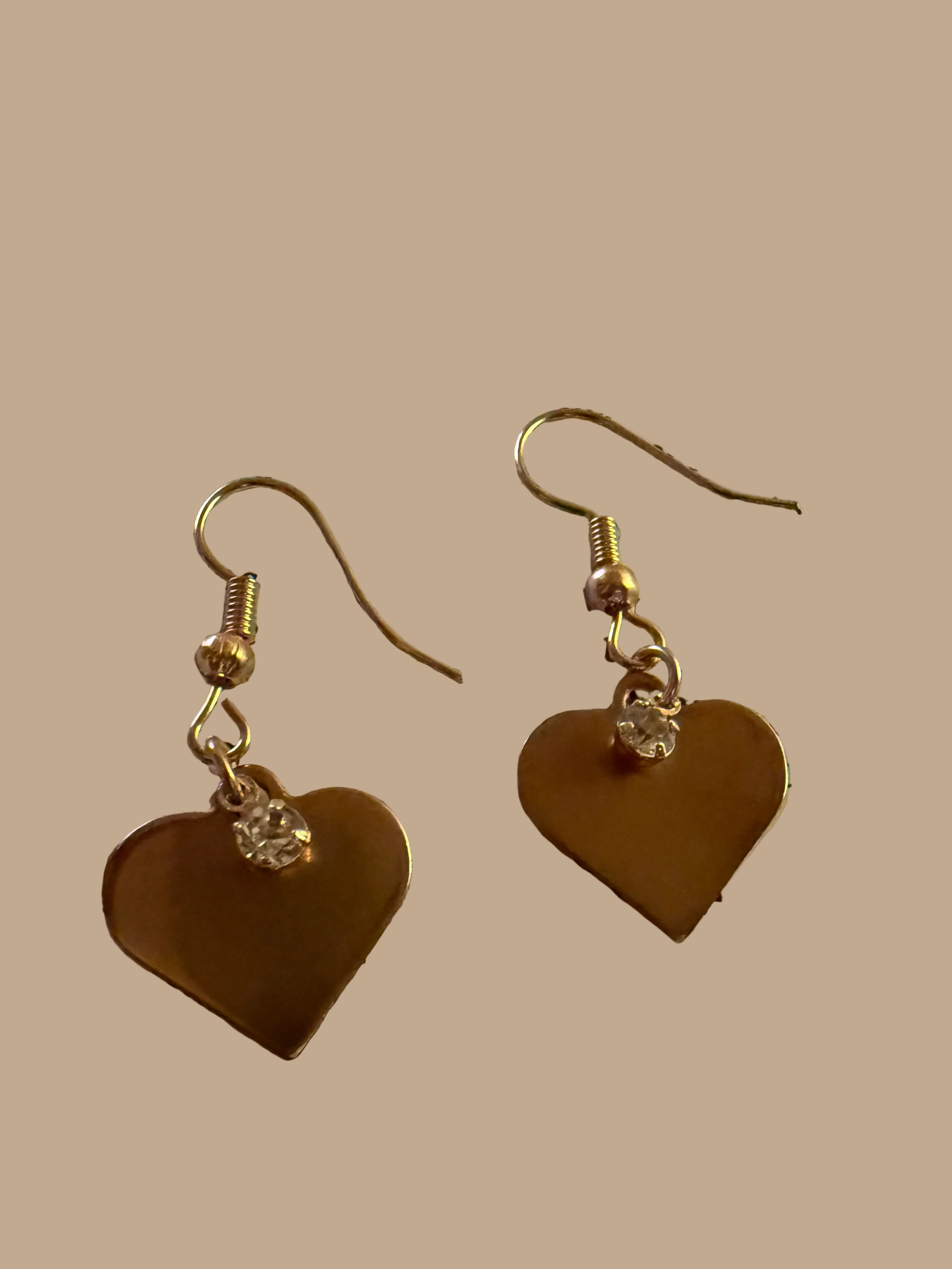 Golden Heart Drop Earrings