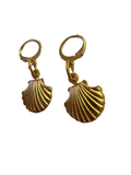Golden Seashell Charm Earrings