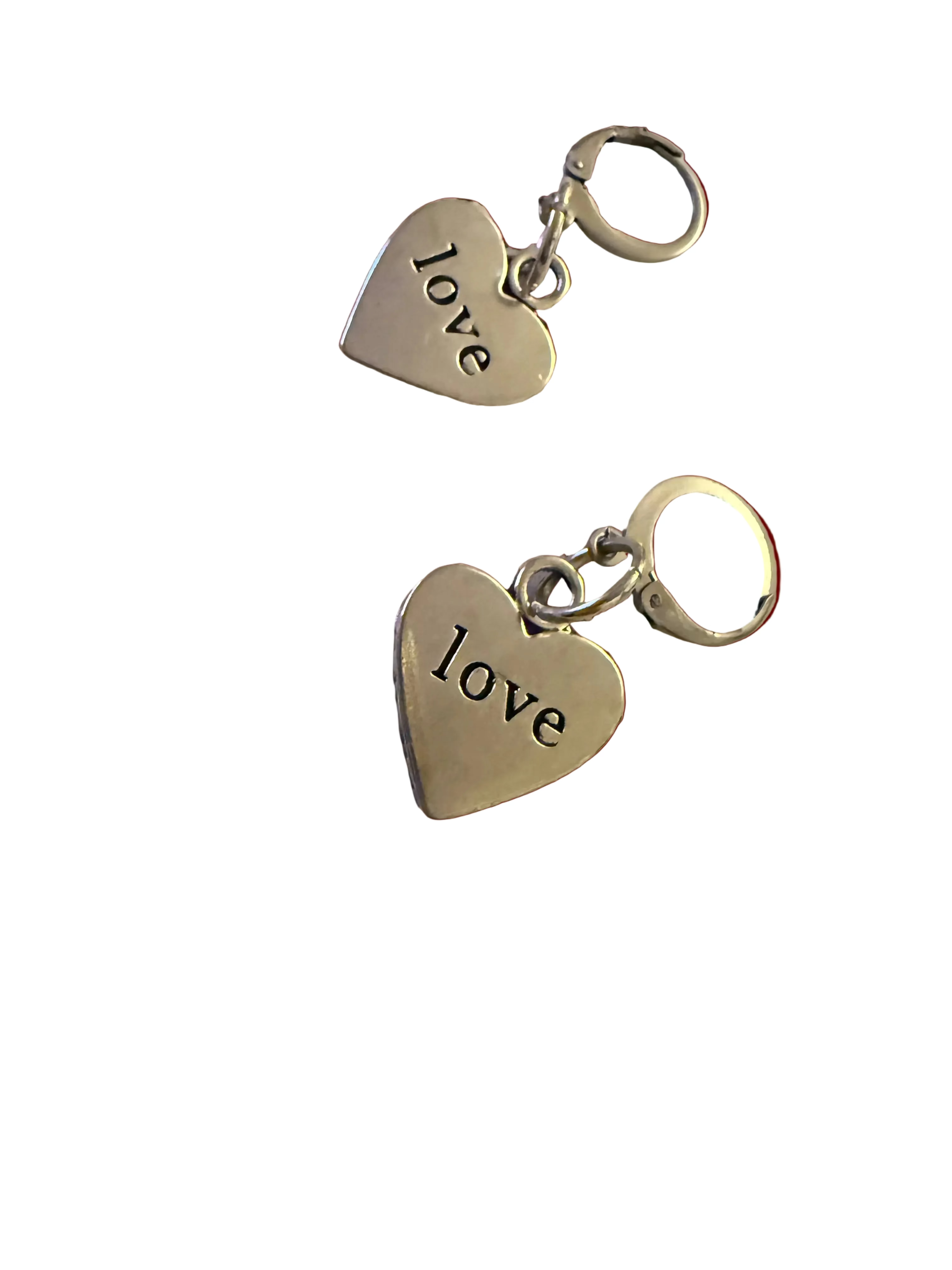Faith & Love Silver Charm Earrings