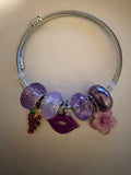 Purple Bloom Charm Bracelet