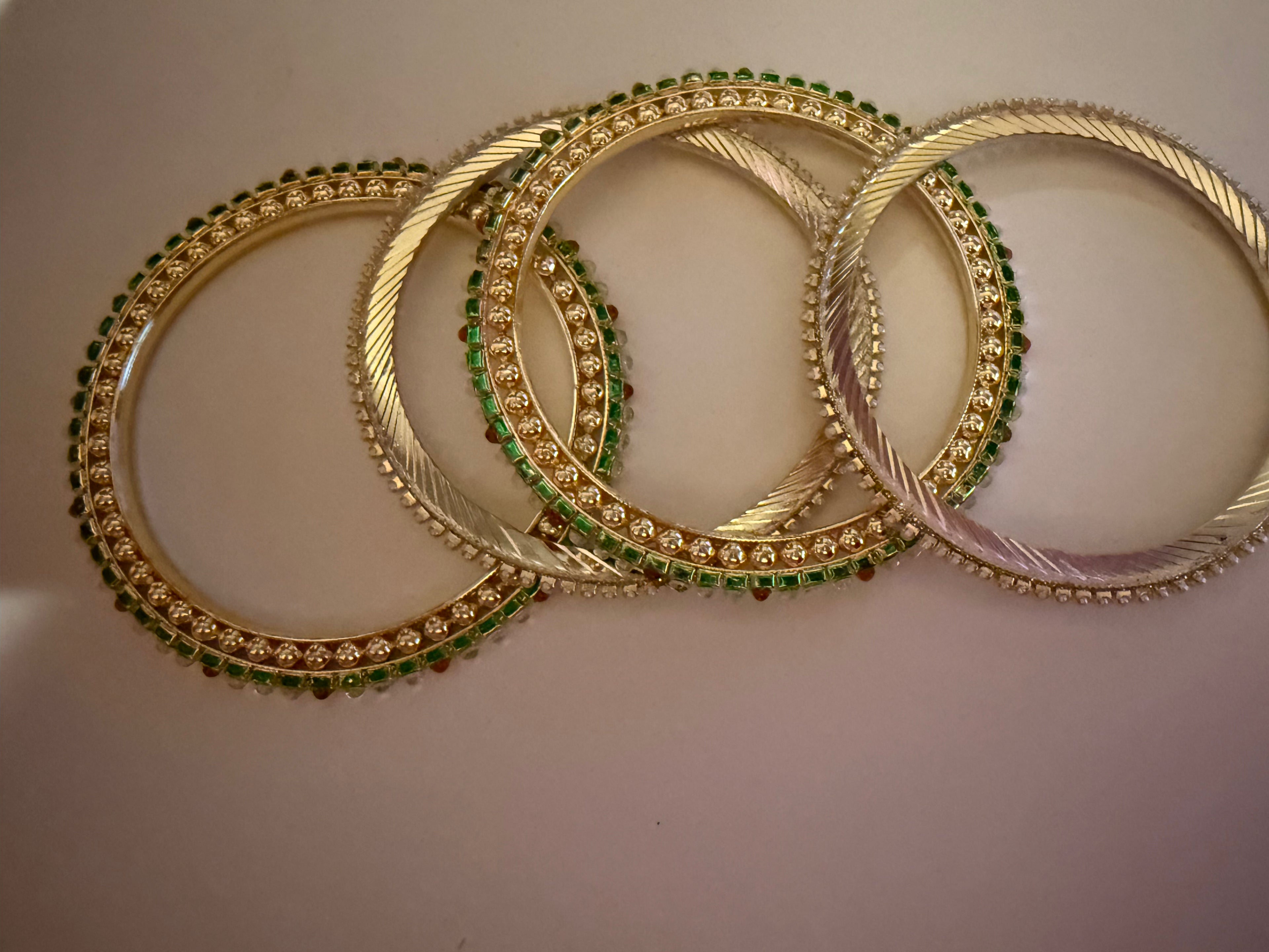 Colorful Beaded Gold Bangles